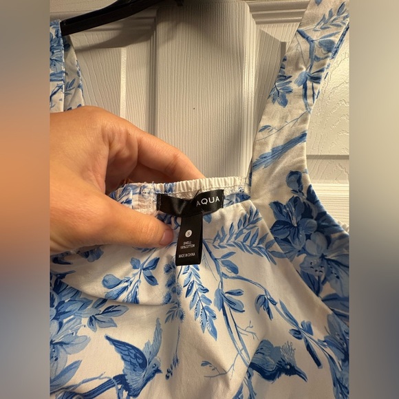 AQUA From Bloomingdale’s 100% Cotton Toile Crop Top Size Small - Picture 3 of 4